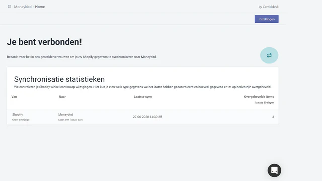 Bekijk op je dashboard wat er precies is gesynchroniseerd. 