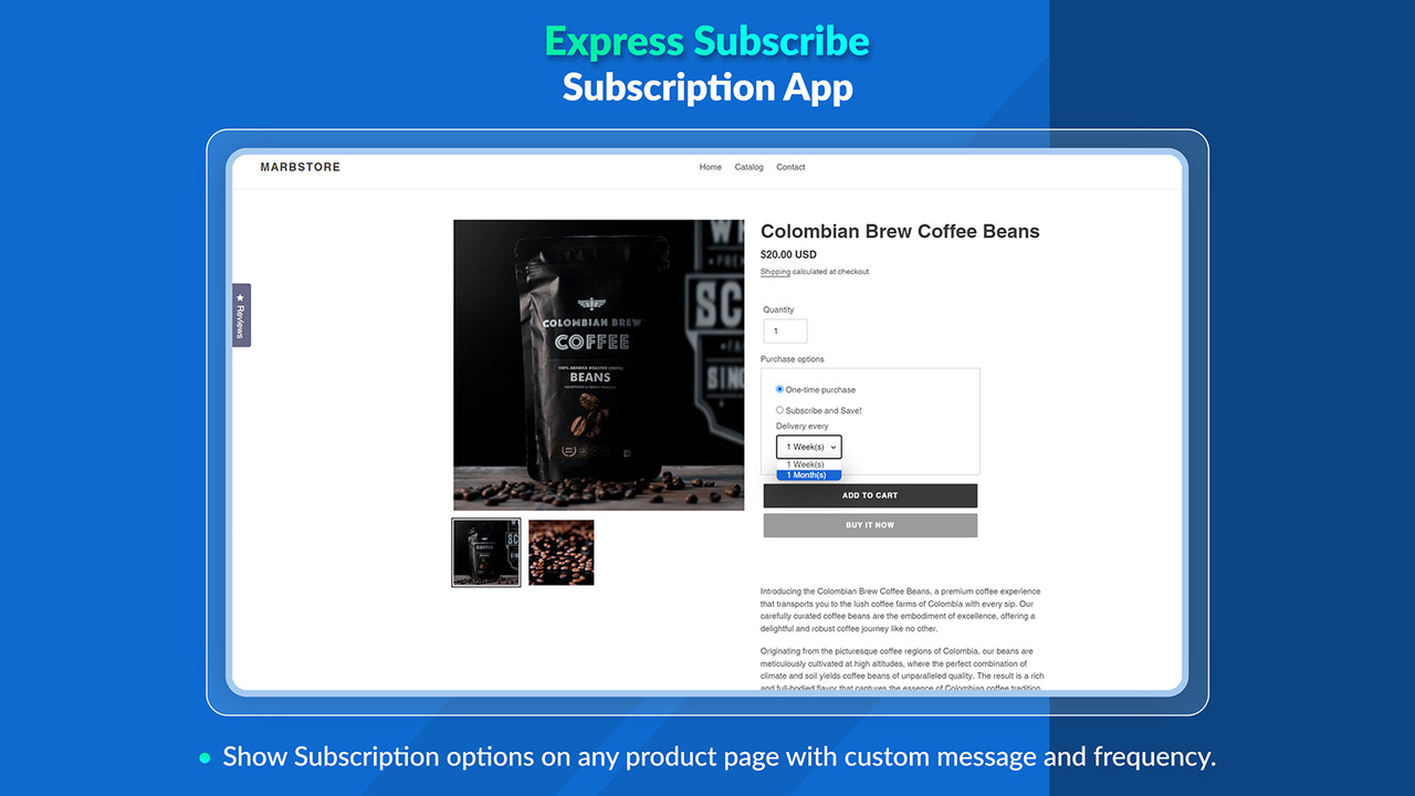 See custom message like Subscribe and Save on product page