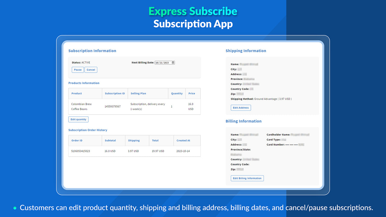 Customers can manage their subscription plans in customer portal