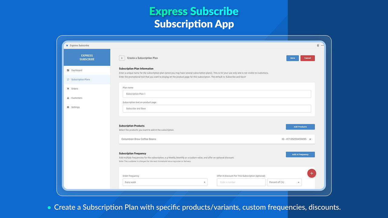 Create customized subscription plan
