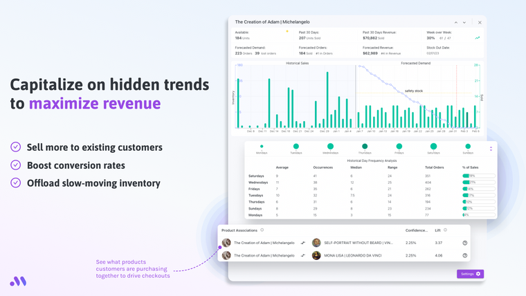 Monocle AI inventory forecasts Screenshot