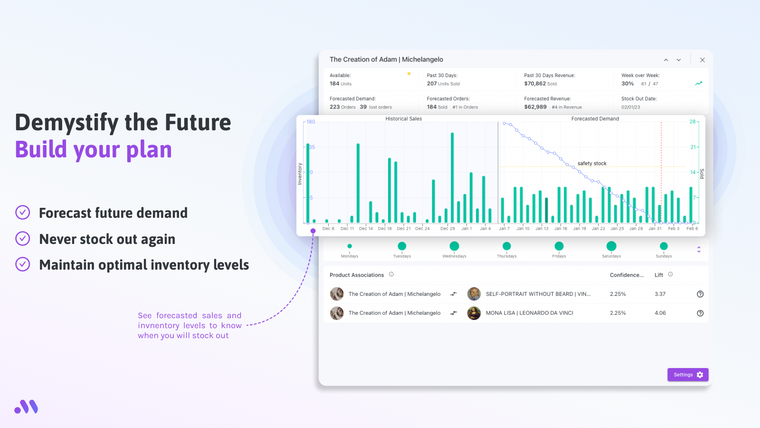 Monocle AI inventory forecasts Screenshot