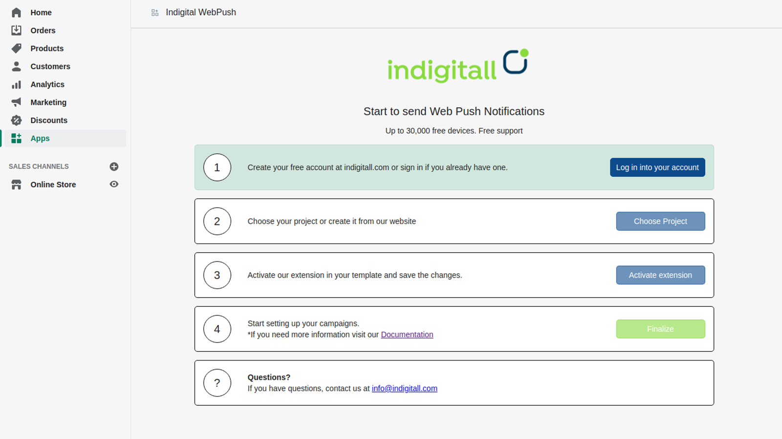 Configuration screen.