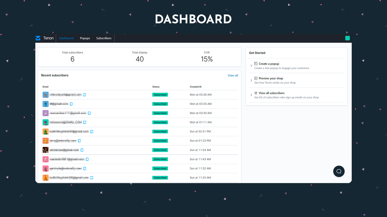 Show Dashboard on your Shop