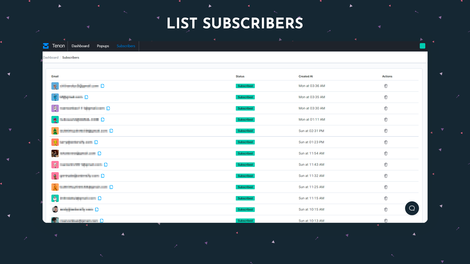 Lista Todos los Suscriptores