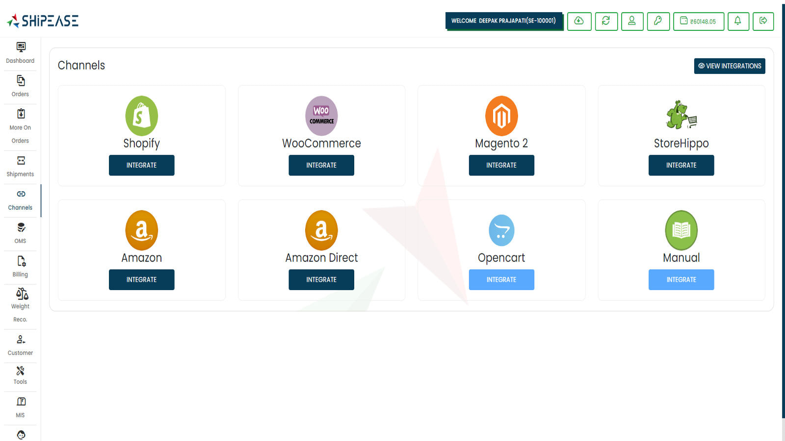 Integraciones de Shipease