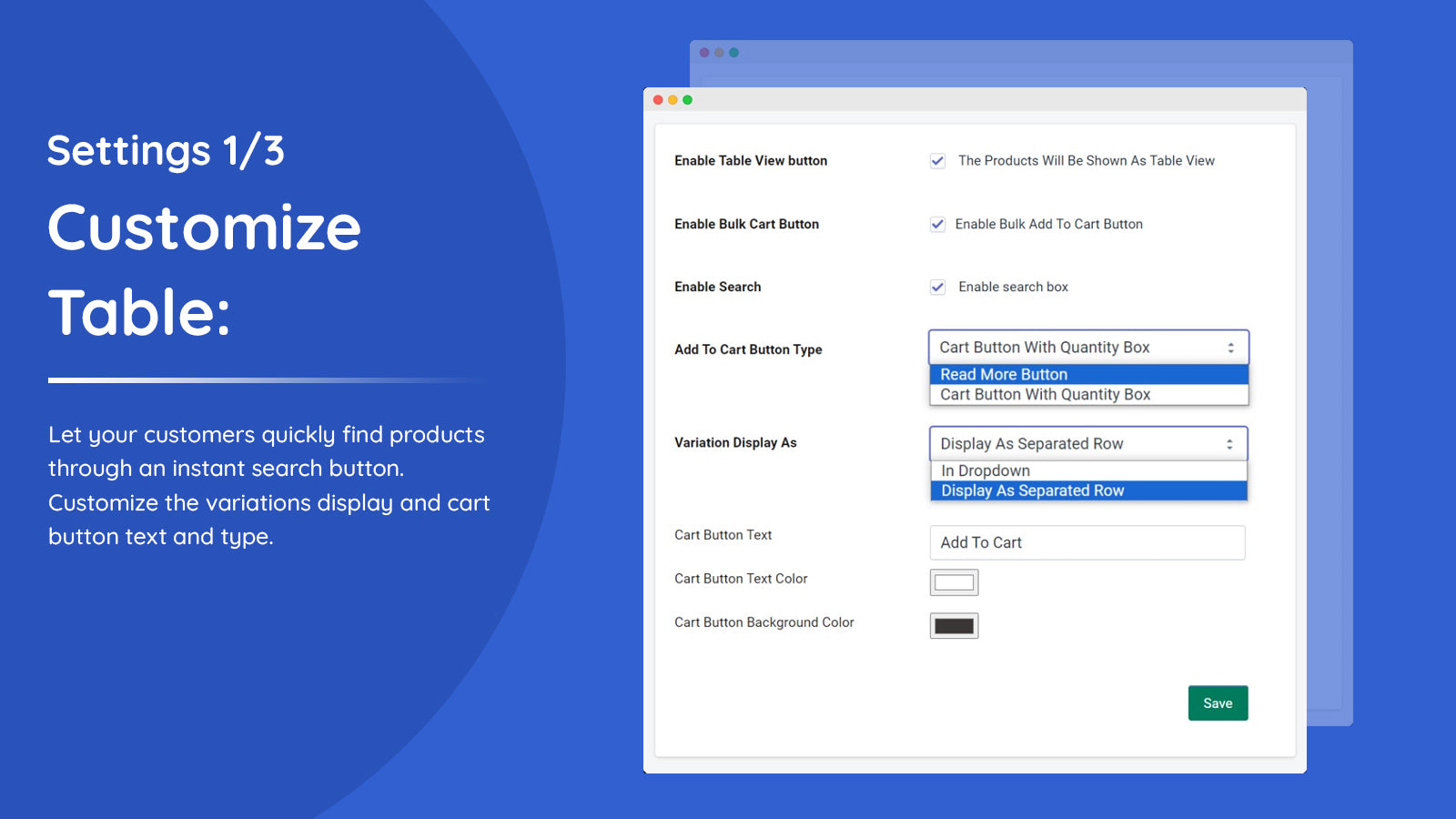 Addify ‑ Products Table List Screenshot