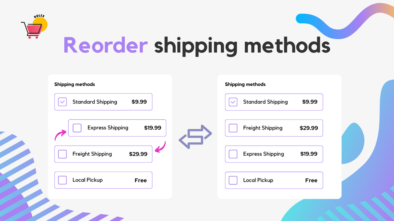 Reorder shipping methods