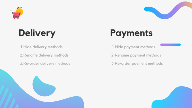 Dölj, byt namn eller ändra ordning på frakt/betalningsmetoder