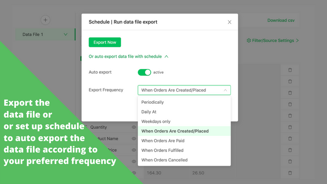 Automate your export by scheduling