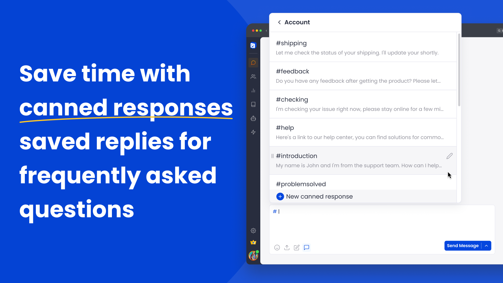 Canned responses saved replies for your live chat inbox