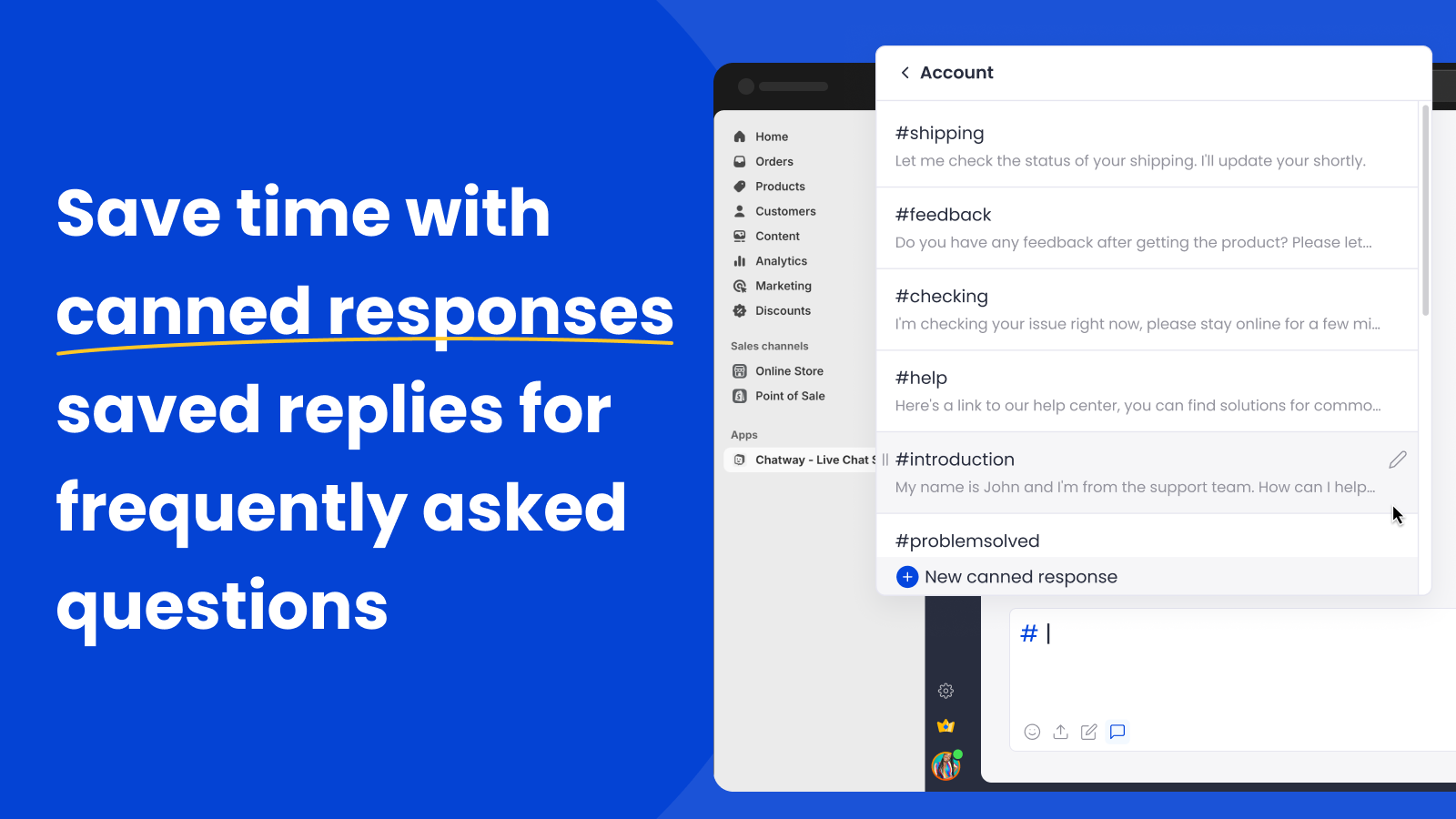 Canned responses saved replies for your live chat inbox