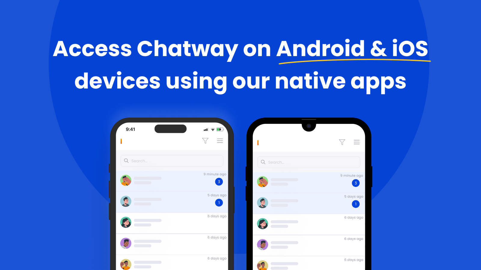 Använd vår iOS- och Android-app för live chat för att chatta via mobil