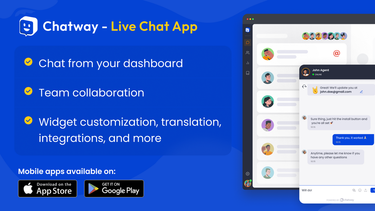 Live Chat app til din butik. Live chat med dine besøgende.