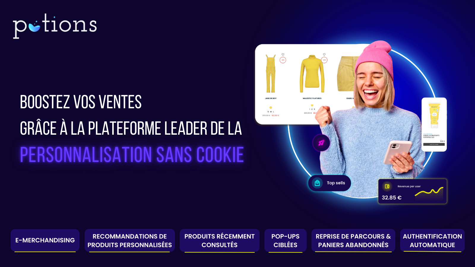 Potions, plateforme de personnalisation sans cookie