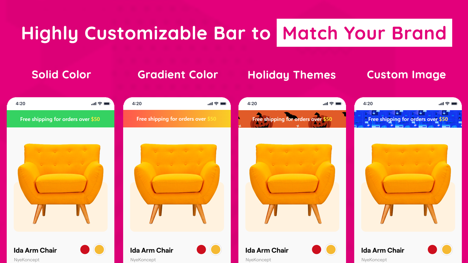 Highly Customizable Bar to Match Your Brand