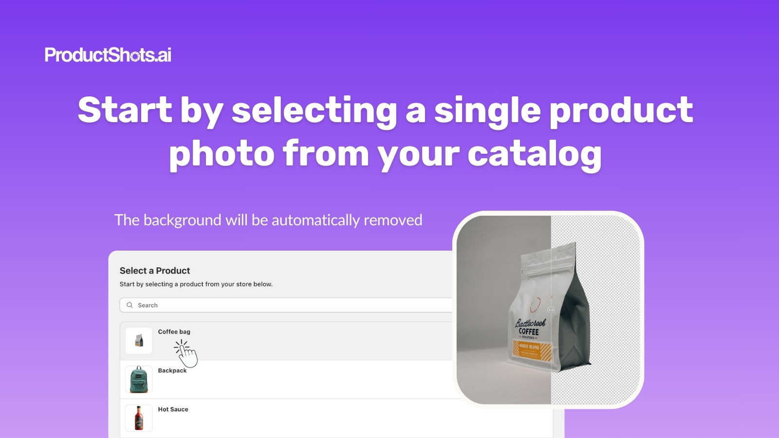 Start by selectecting a photo from your catalog