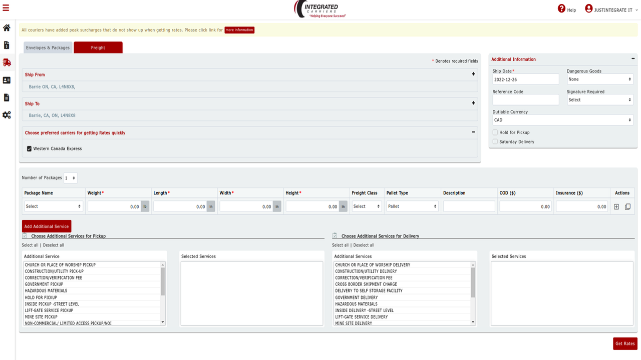 Page des tarifs des palettes Soluship