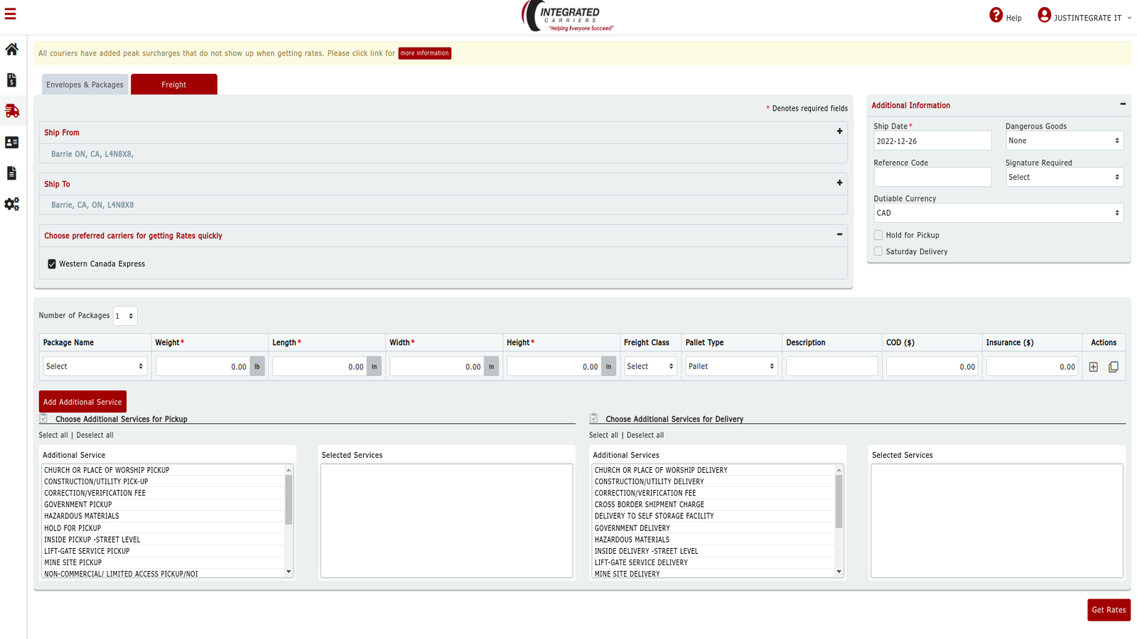 Page des tarifs des palettes Soluship