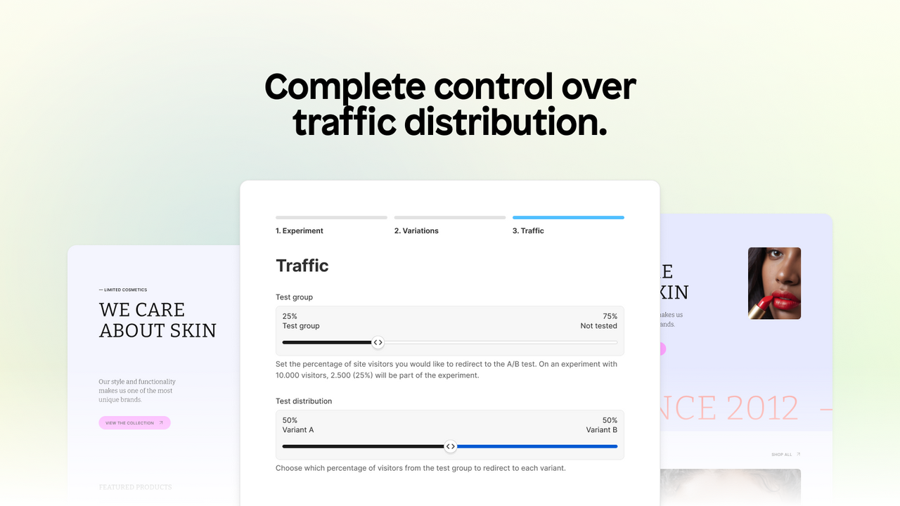 Controle total sobre a distribuição de tráfego