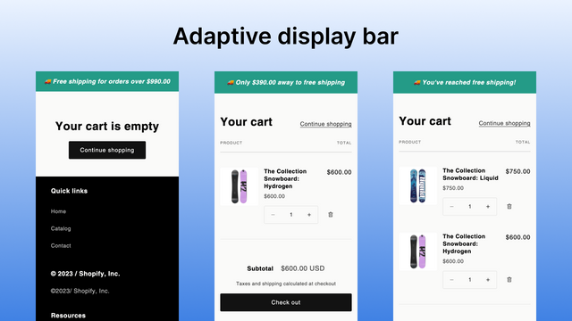 Adaptive display bar