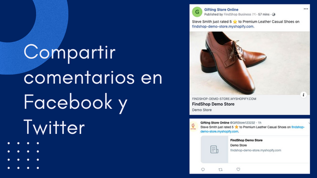 Compartir comentarios en Facebook y Twitter