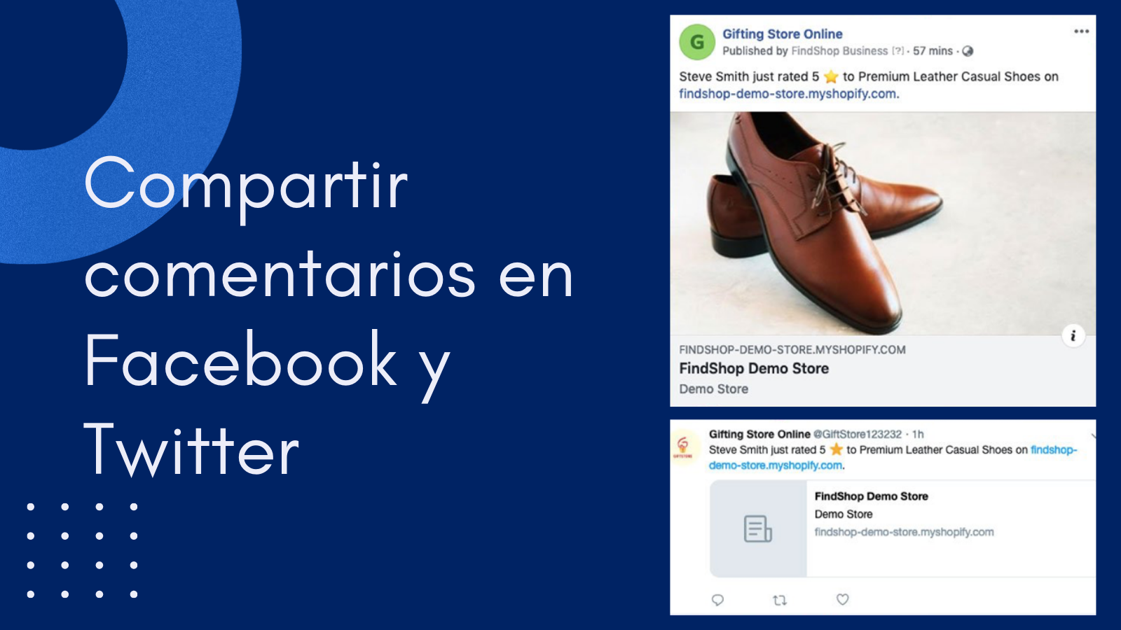 Compartir comentarios en Facebook y Twitter