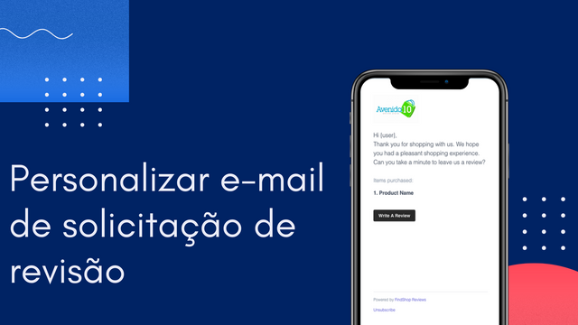 Personalize o e-mail de solicitação de revisão