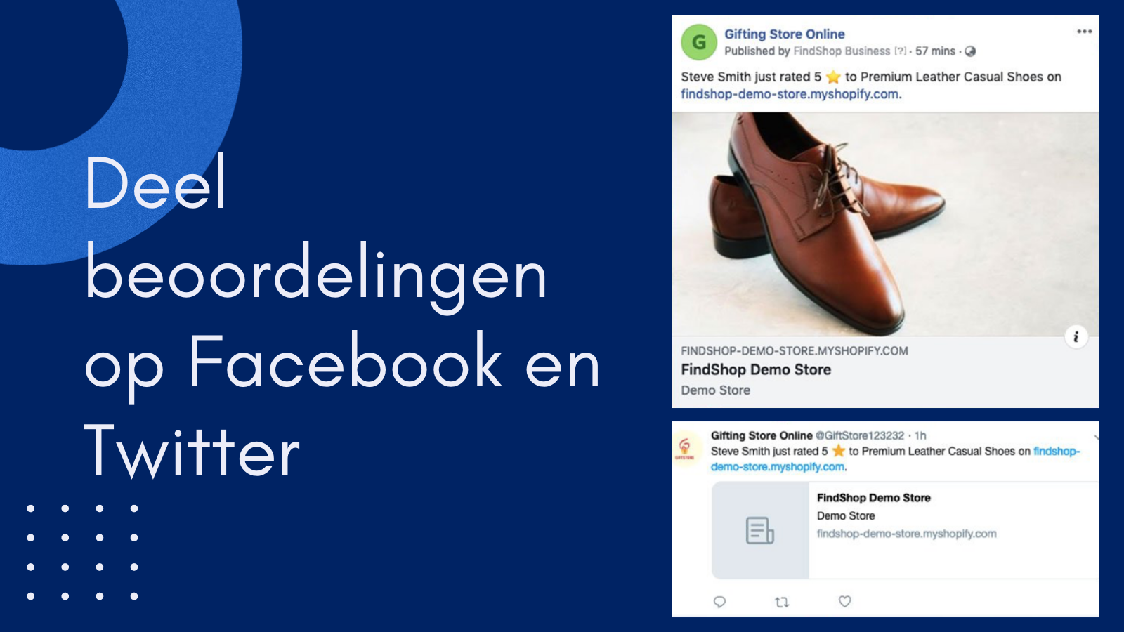 Deel recensies op Facebook en Twitter