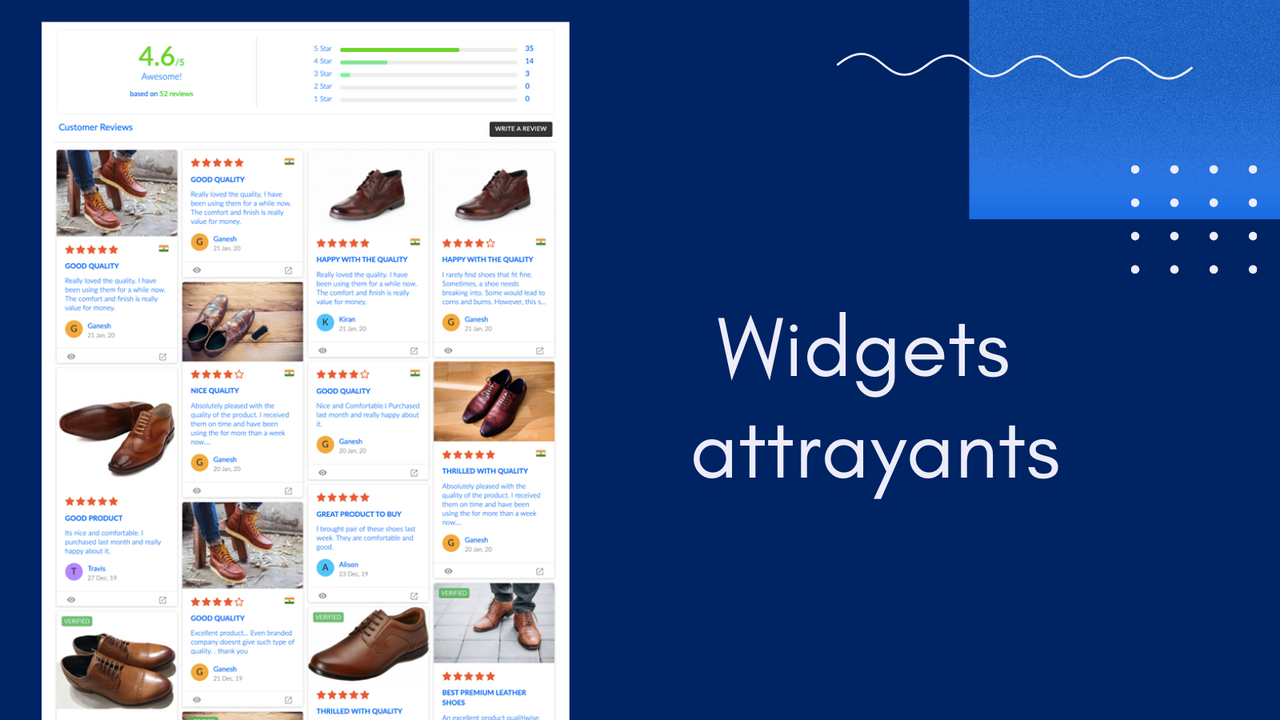 Conception de widget attrayante