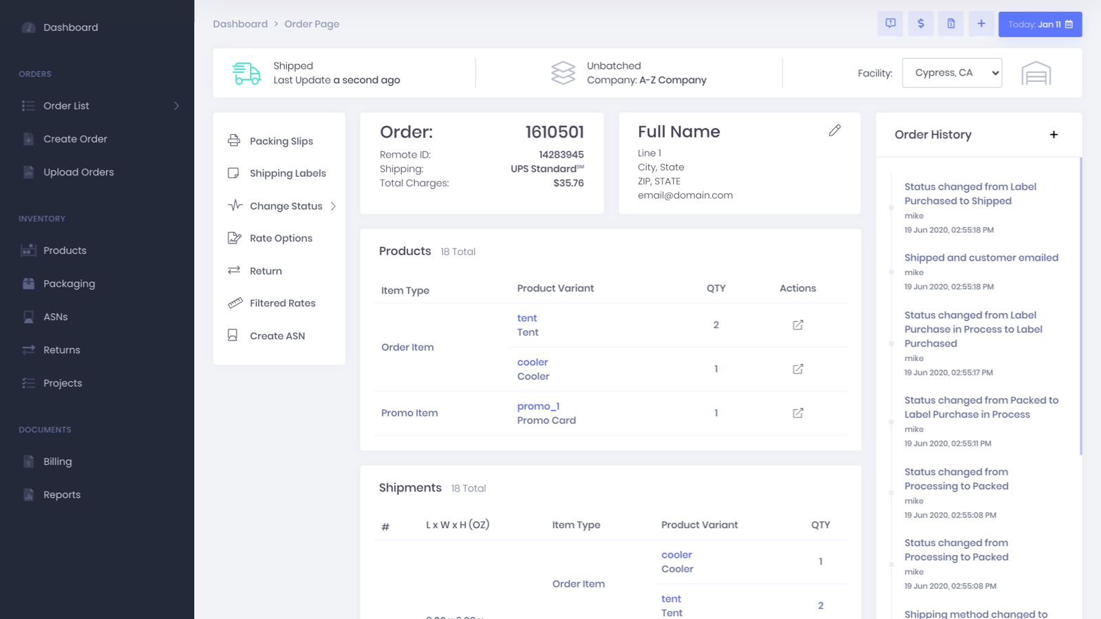 Outils complets de gestion des commandes