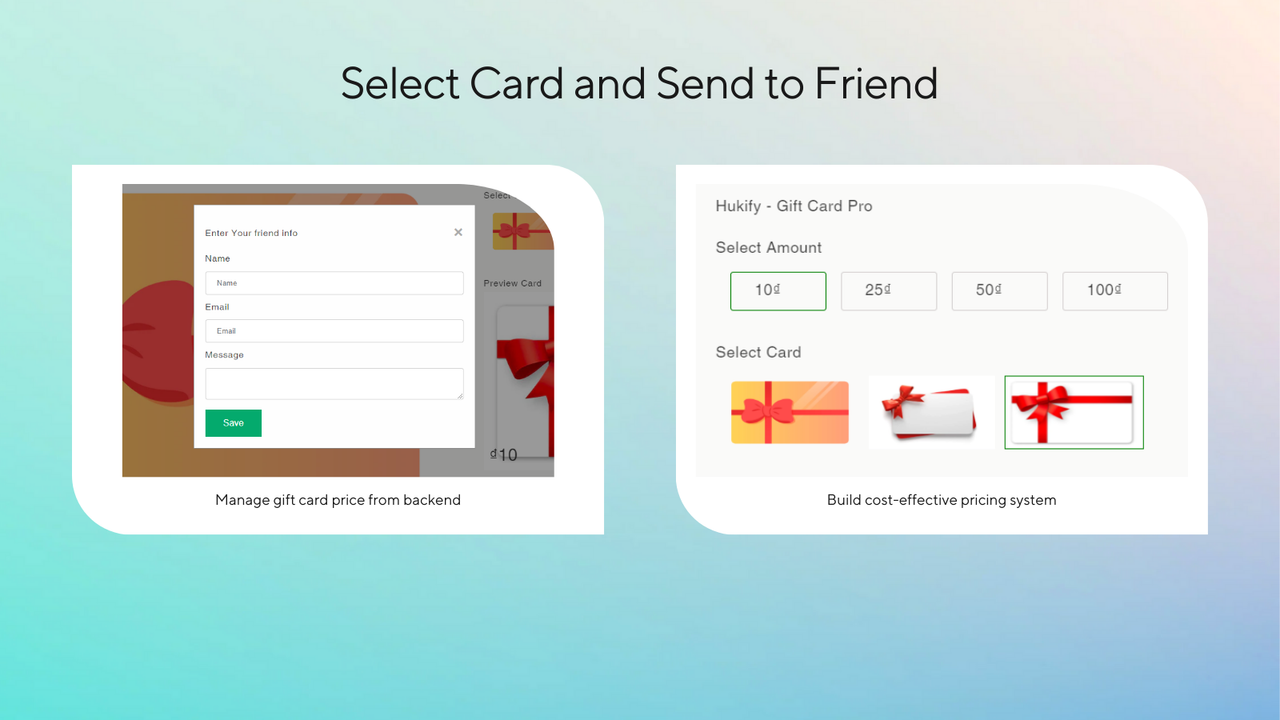 Select Card And Send to Friend