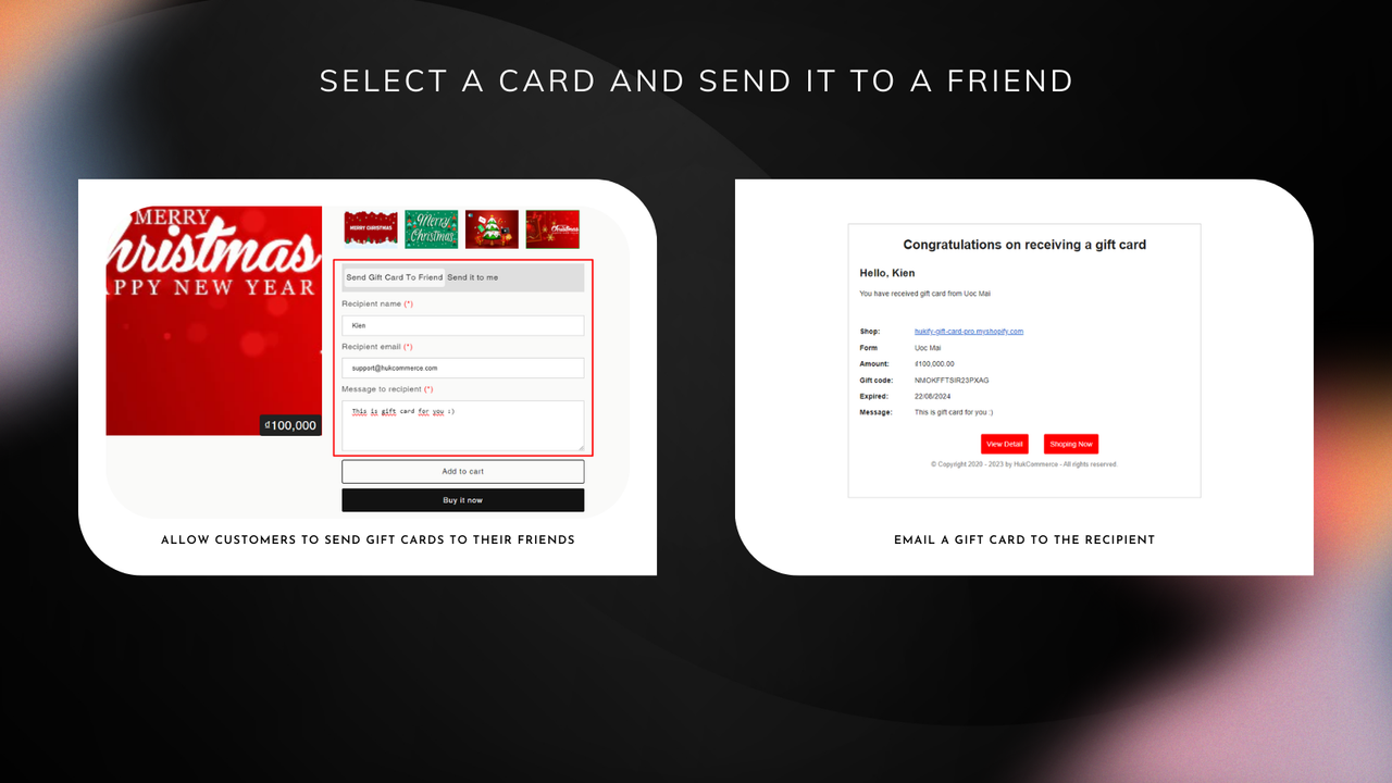 Select a card and send it to a friend