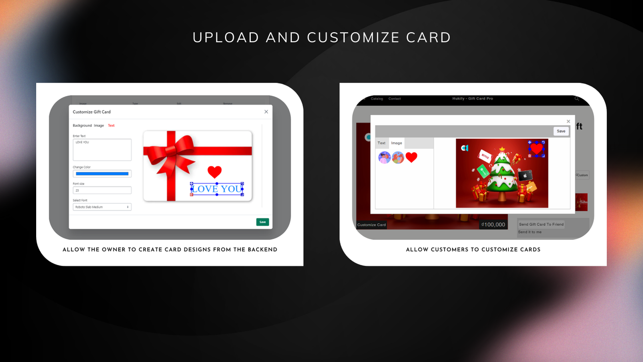 Upload and Customize Card