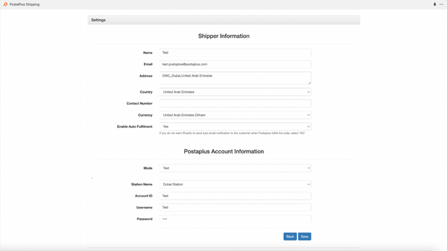 Configuración de la cuenta