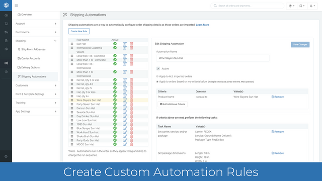 Créez des règles d'automatisation puissantes pour traiter les commandes plus rapidement.