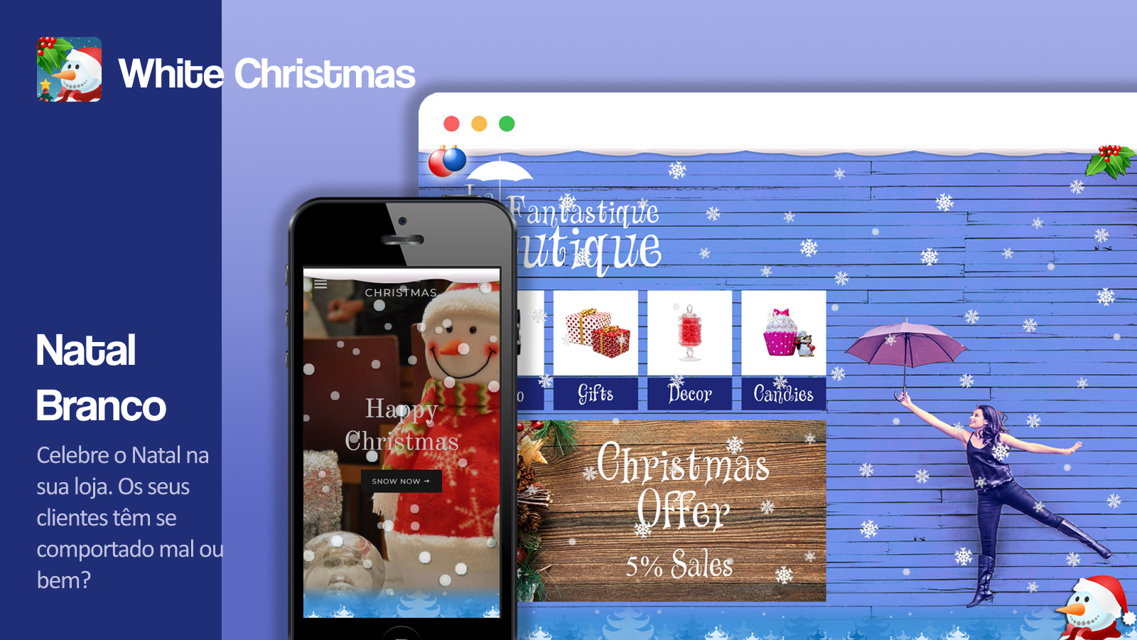 Panorama do app Natal com Neve