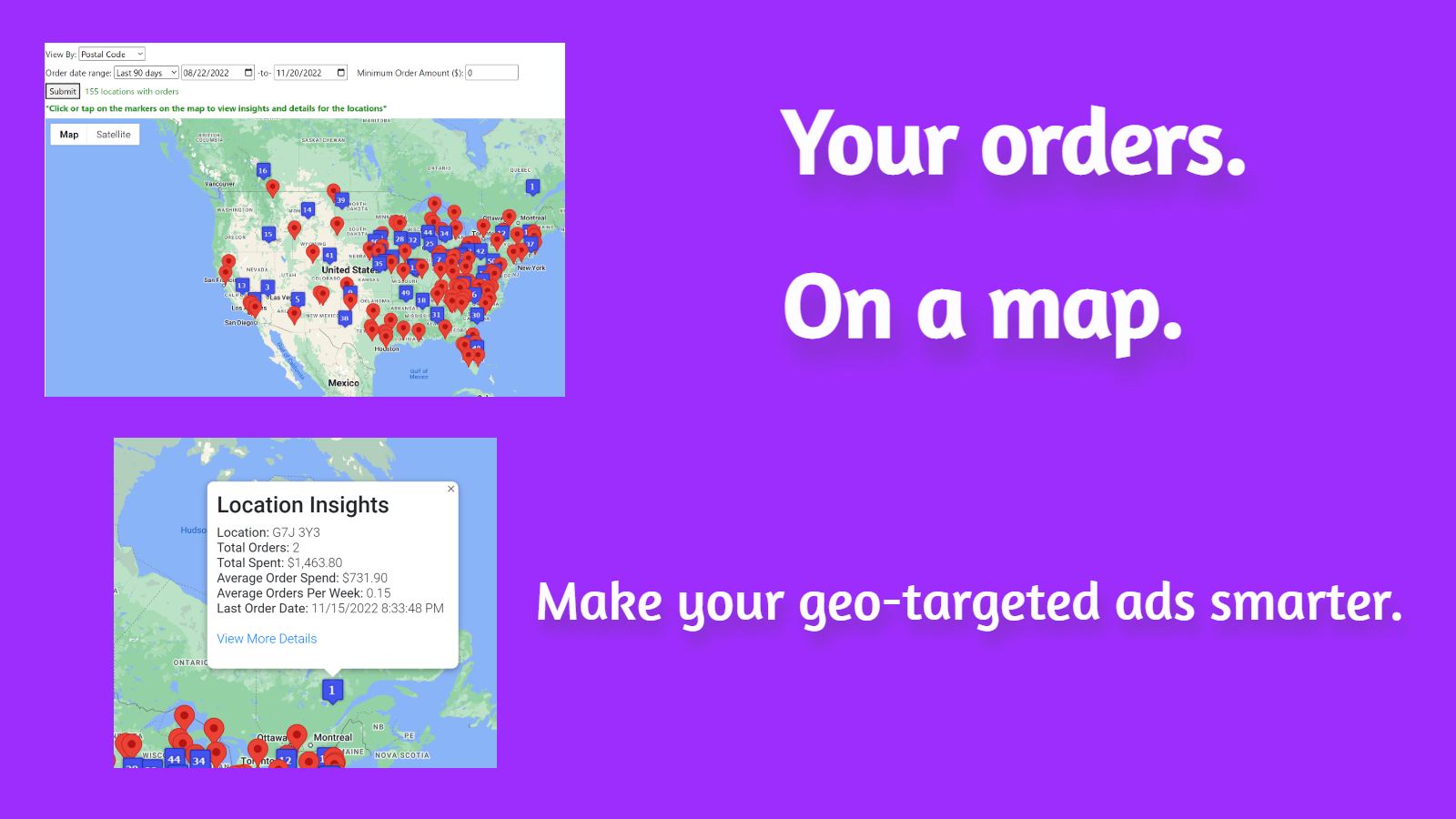Destaques do Map My Orders