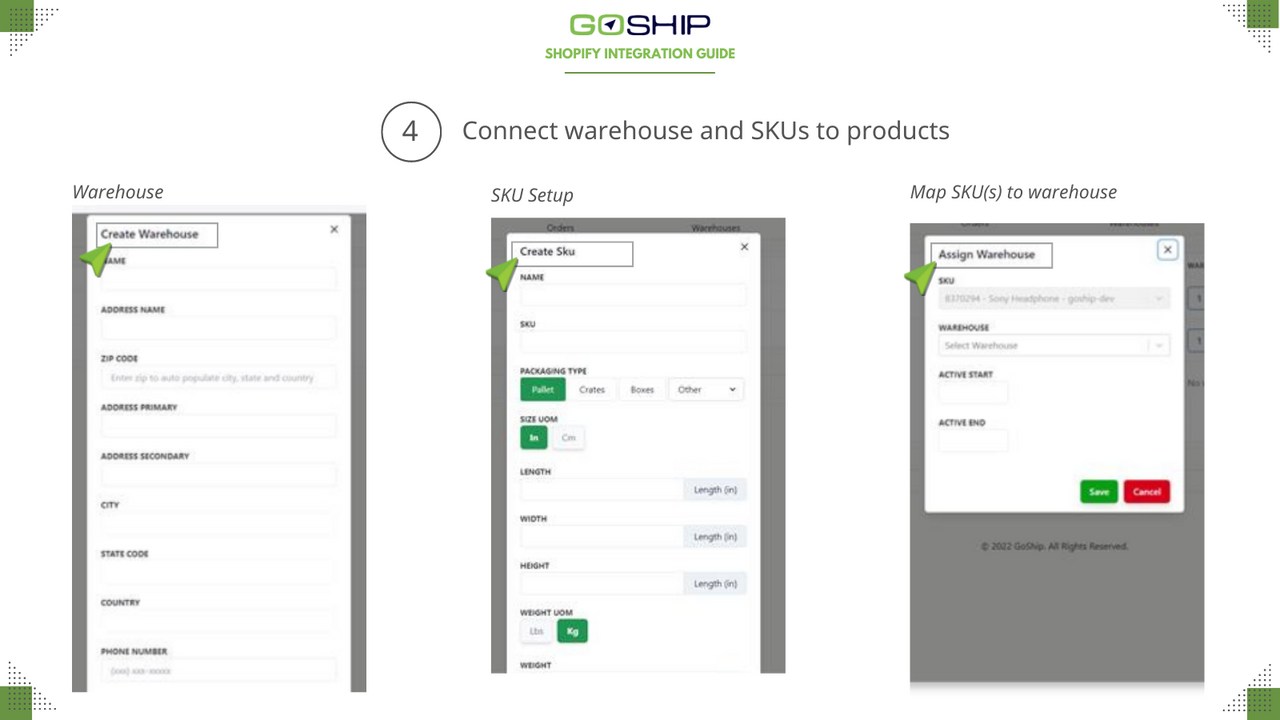 Configurer les SKU et les entrepôts puis connecter