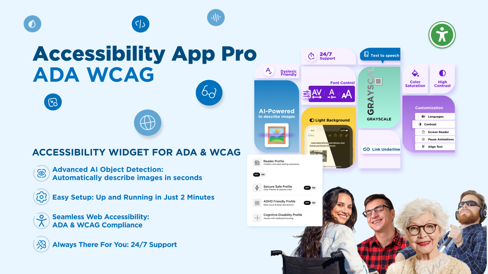 Accessibility Widget for ADA WCAG Compliance