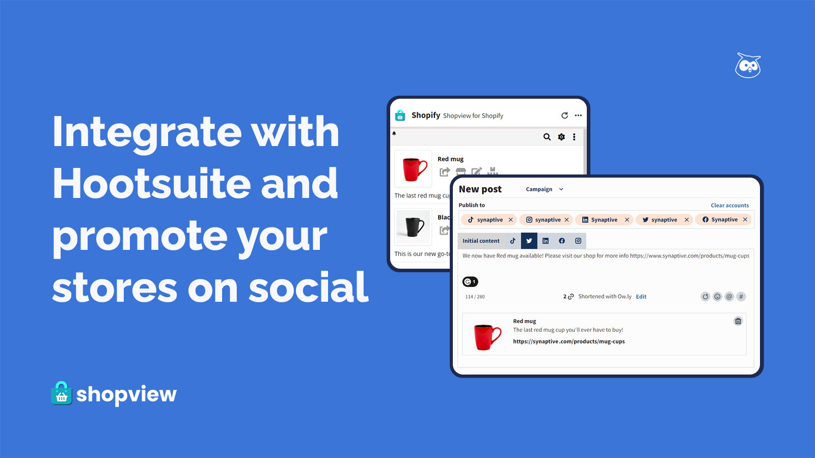 Share products from  your stores to social media with Hootsuite