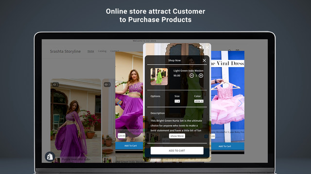 Online butik tiltrækker kunde til at købe Produkter
