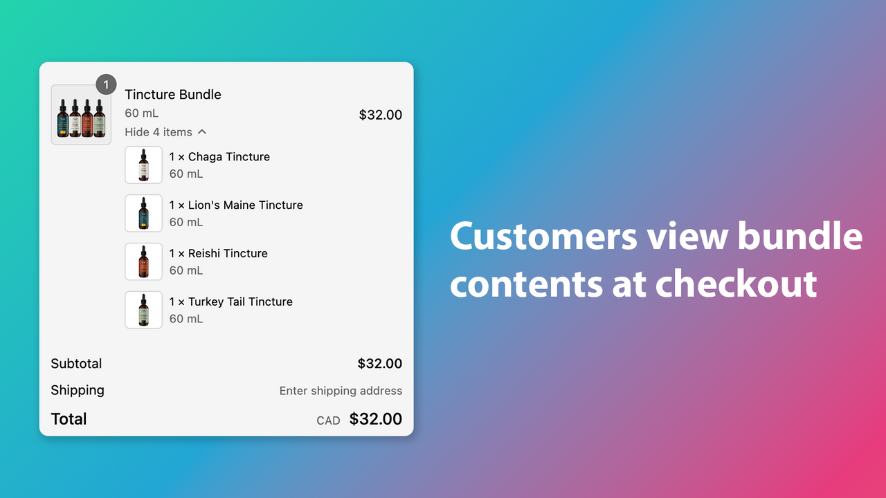 Kunden sehen Bundle-Inhalte beim Checkout