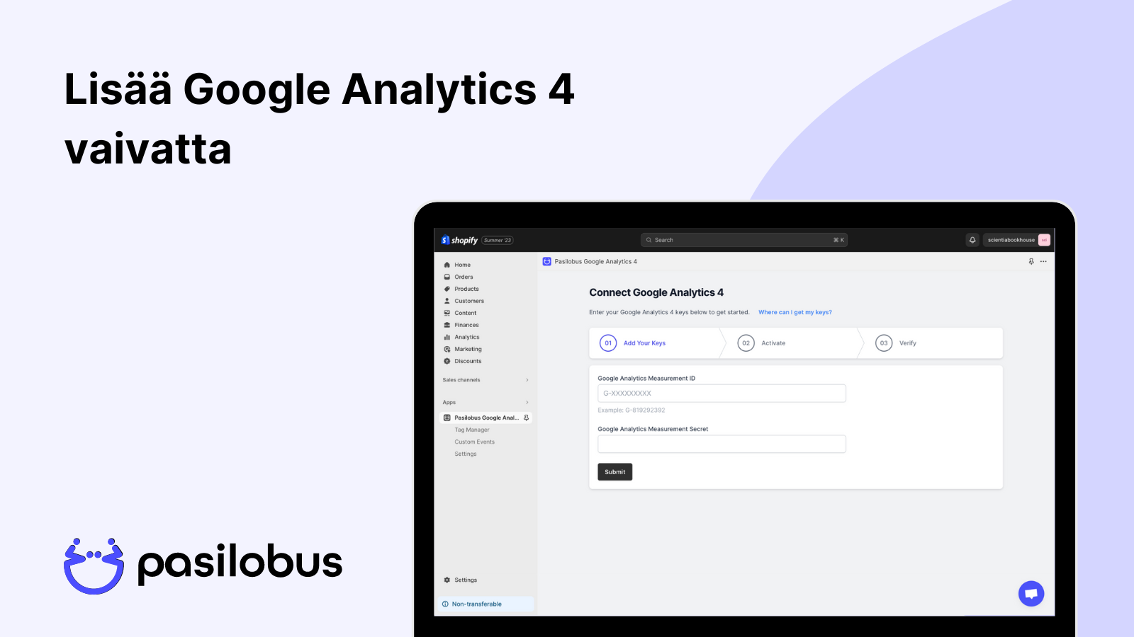 Lisää Google Analytics 4 vaivatta