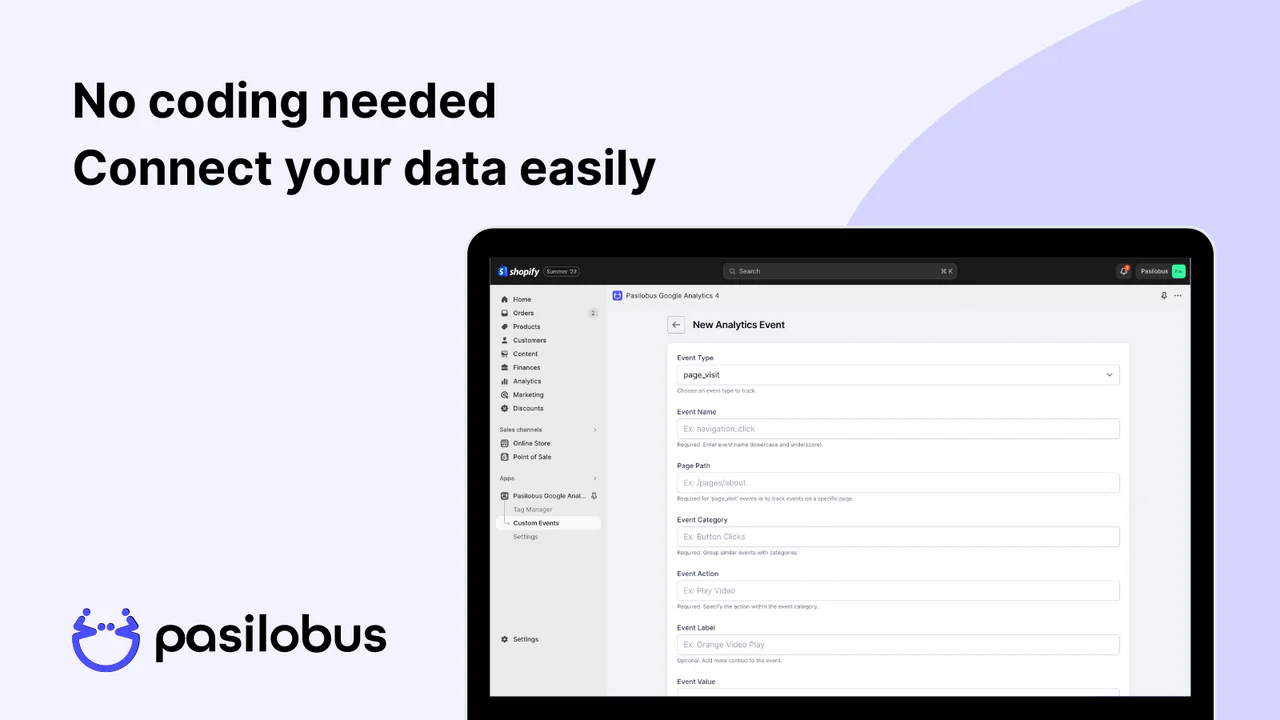 No coding needed, connect your data easily | GA4 Analytics