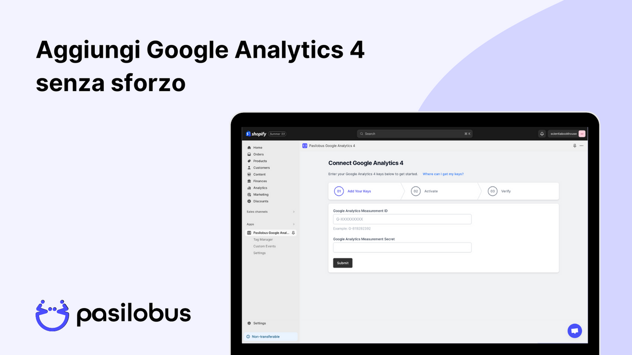 Aggiungi Google Analytics 4 senza sforzo