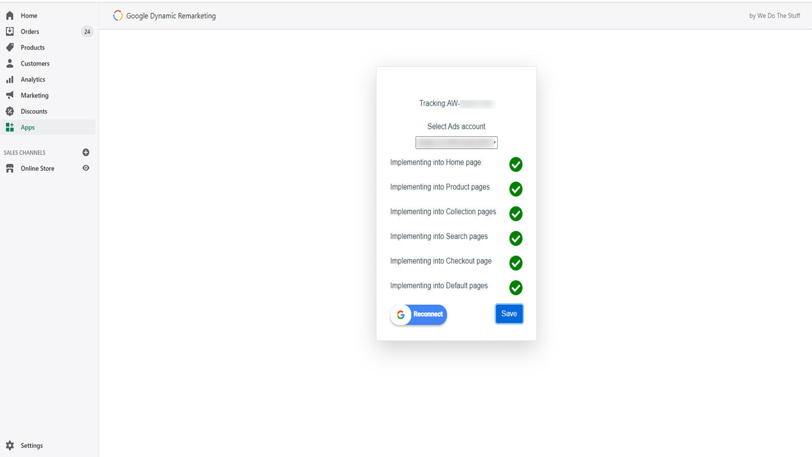 Google Dynamic Remarketing WDS Screenshot