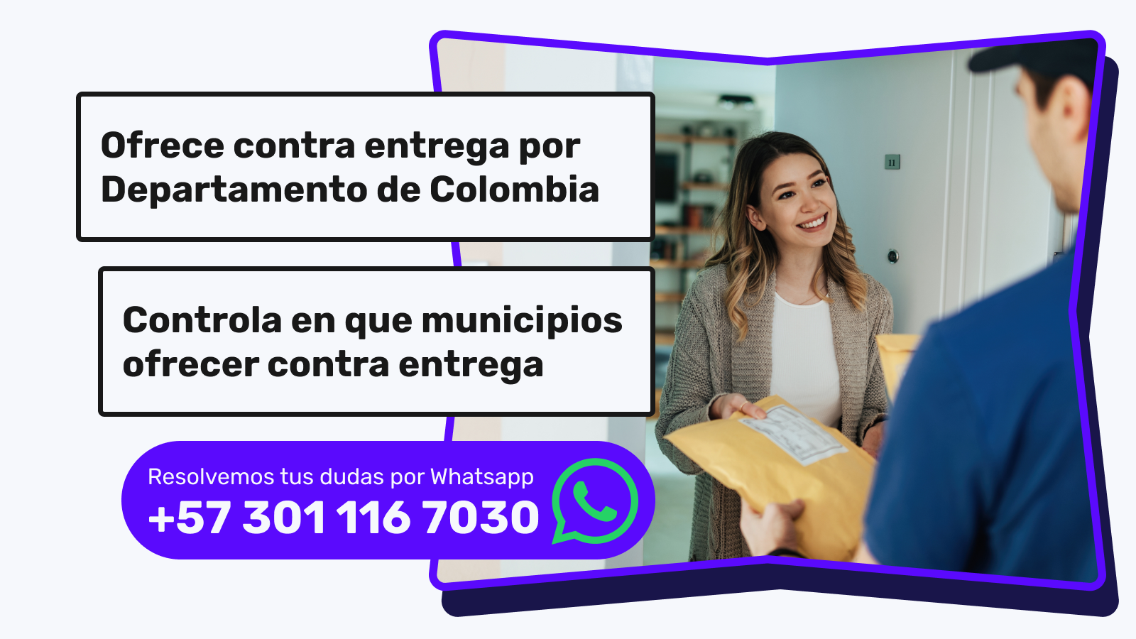 Elige en que ciudades de colombia ofrecer el contra entrega
