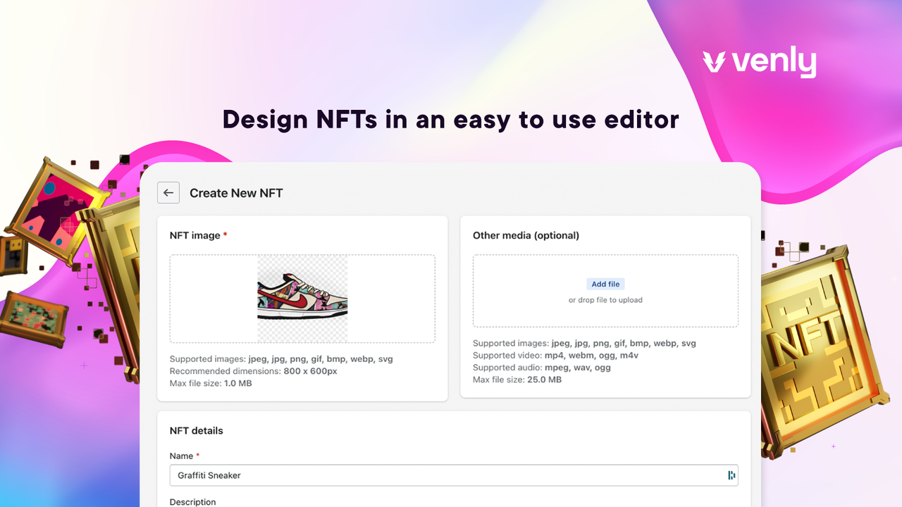 Ontwerp NFT's in een gemakkelijk te gebruiken editor