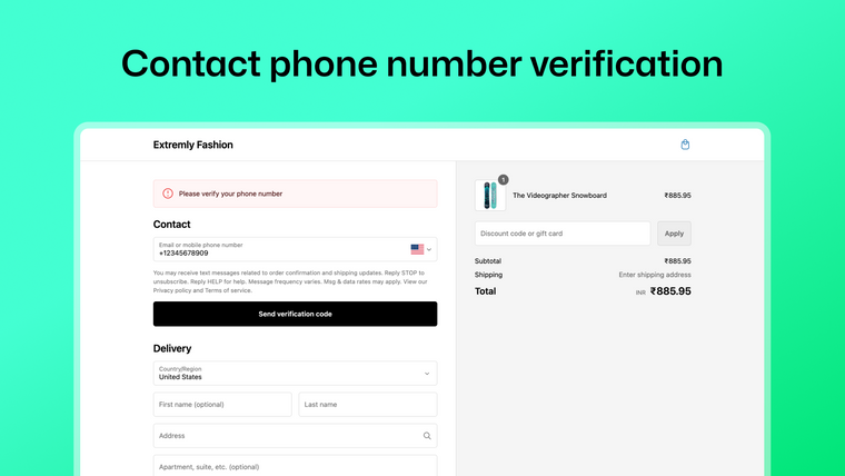 Checkout Verification ‑ CF Screenshot